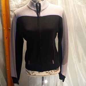 Couloir Medium Knit Zip Jacket - Black, Gray & Light Lavender
